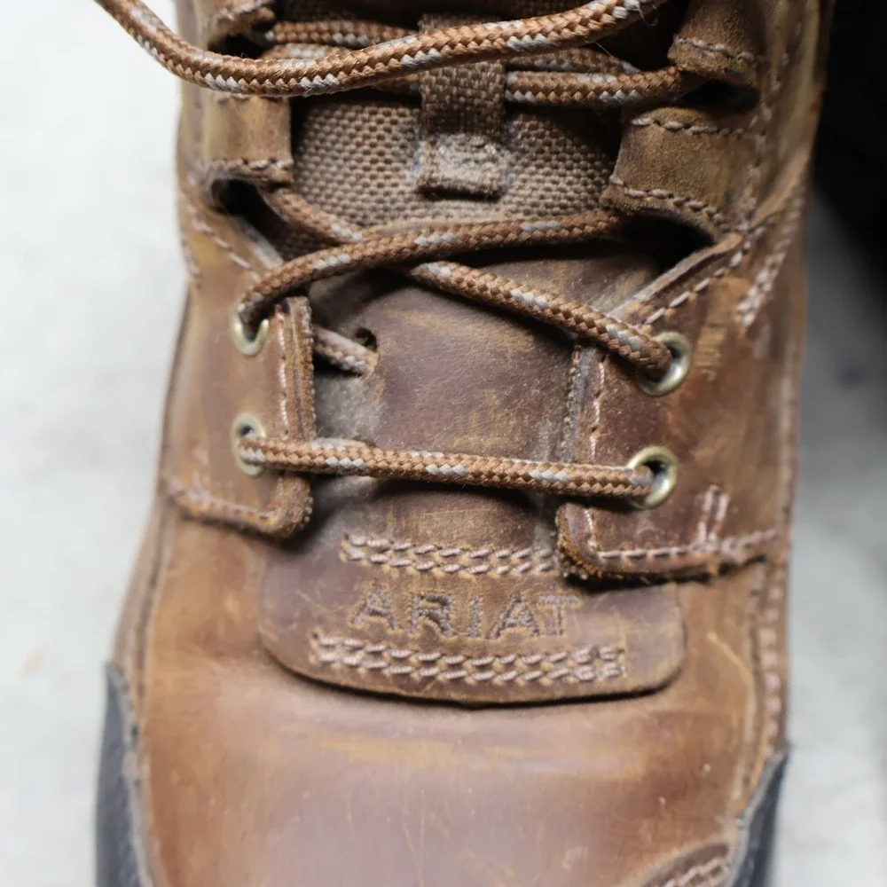 Ariat Men 8.5D Terrain Boots Brown Leather Lace Up Rugged Outdoor Hiking 1002182